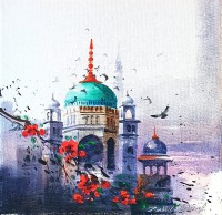 Zahid Ashraf, 12 x 12 inch, Acrylic on Canvas, Cityscape Painting, AC-ZHA-072